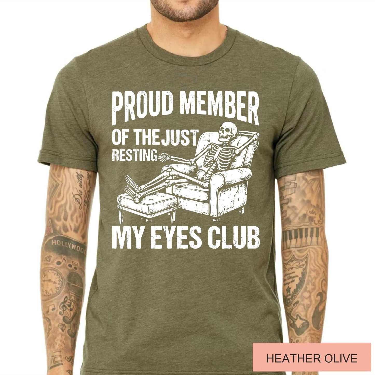 Humorous Skeleton Just Resting My Eyes Shirt, Sarcastic Napping Club Tee