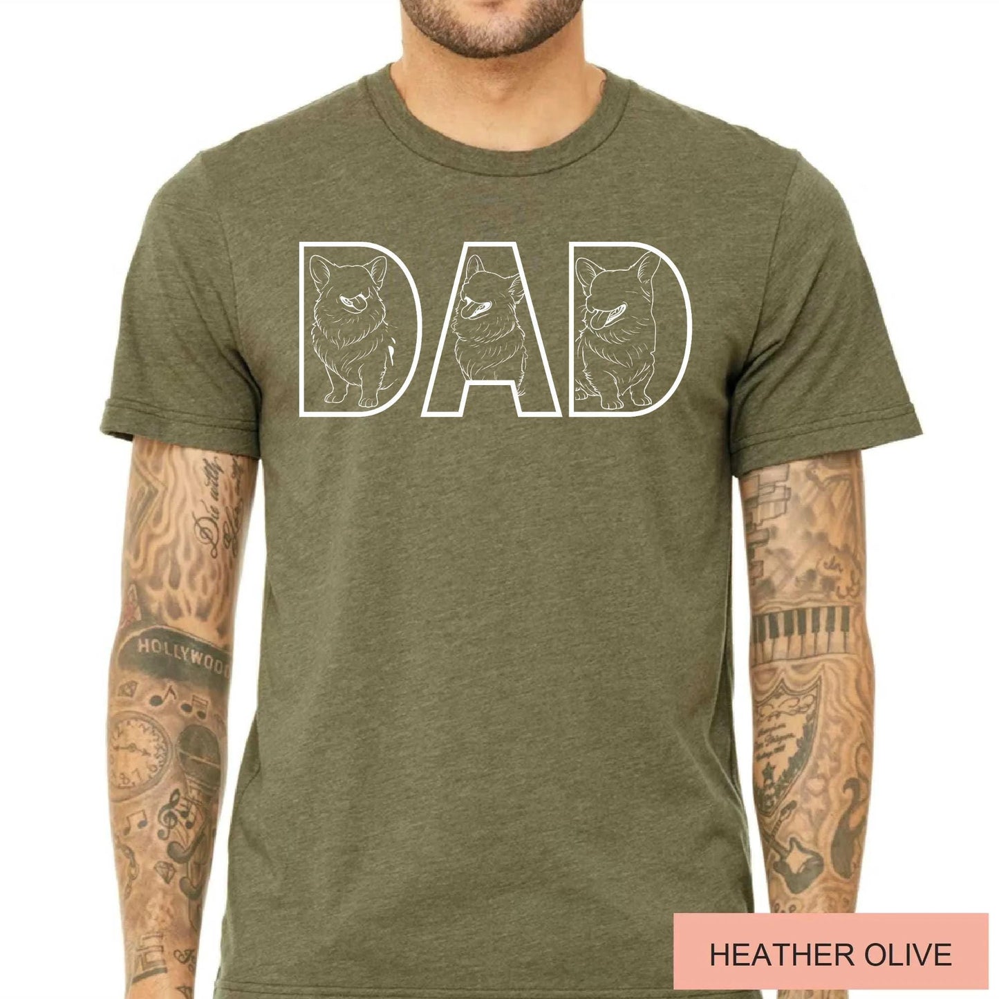Custom Dog Dad Shirt with Faceless Pictures, Personalized Dog Portraits Gift, Father's Day Gift for Dog Owners, Cat Lover Dad Birthday Photo