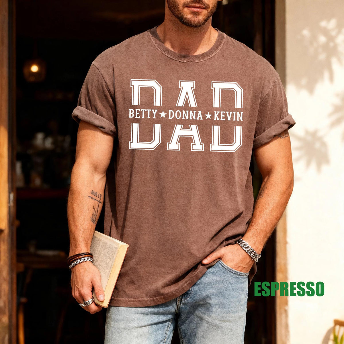 Custom Dad Shirt with Kids Names