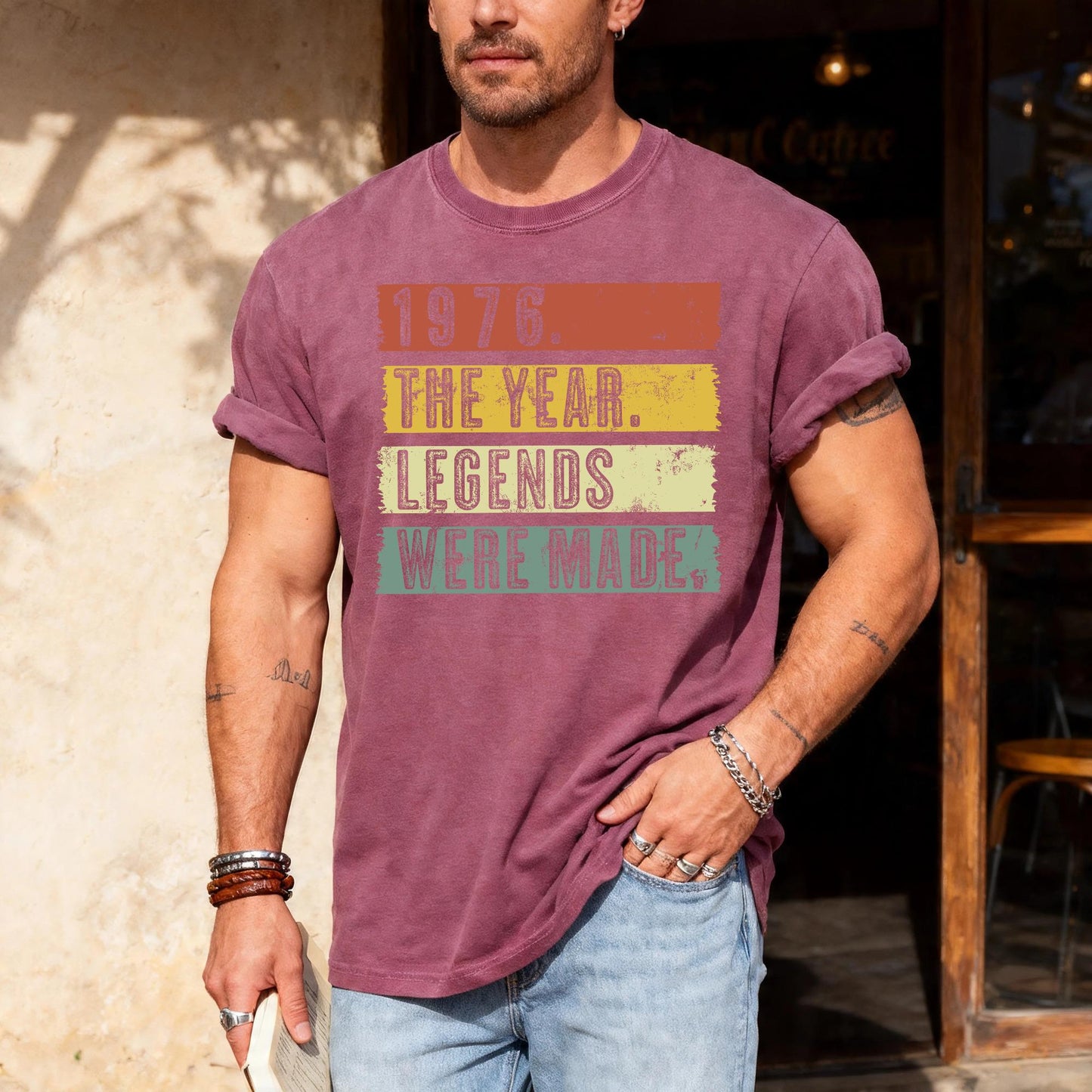 Mens 50th Birthday Shirt, 1976 Legends Were Made Tee