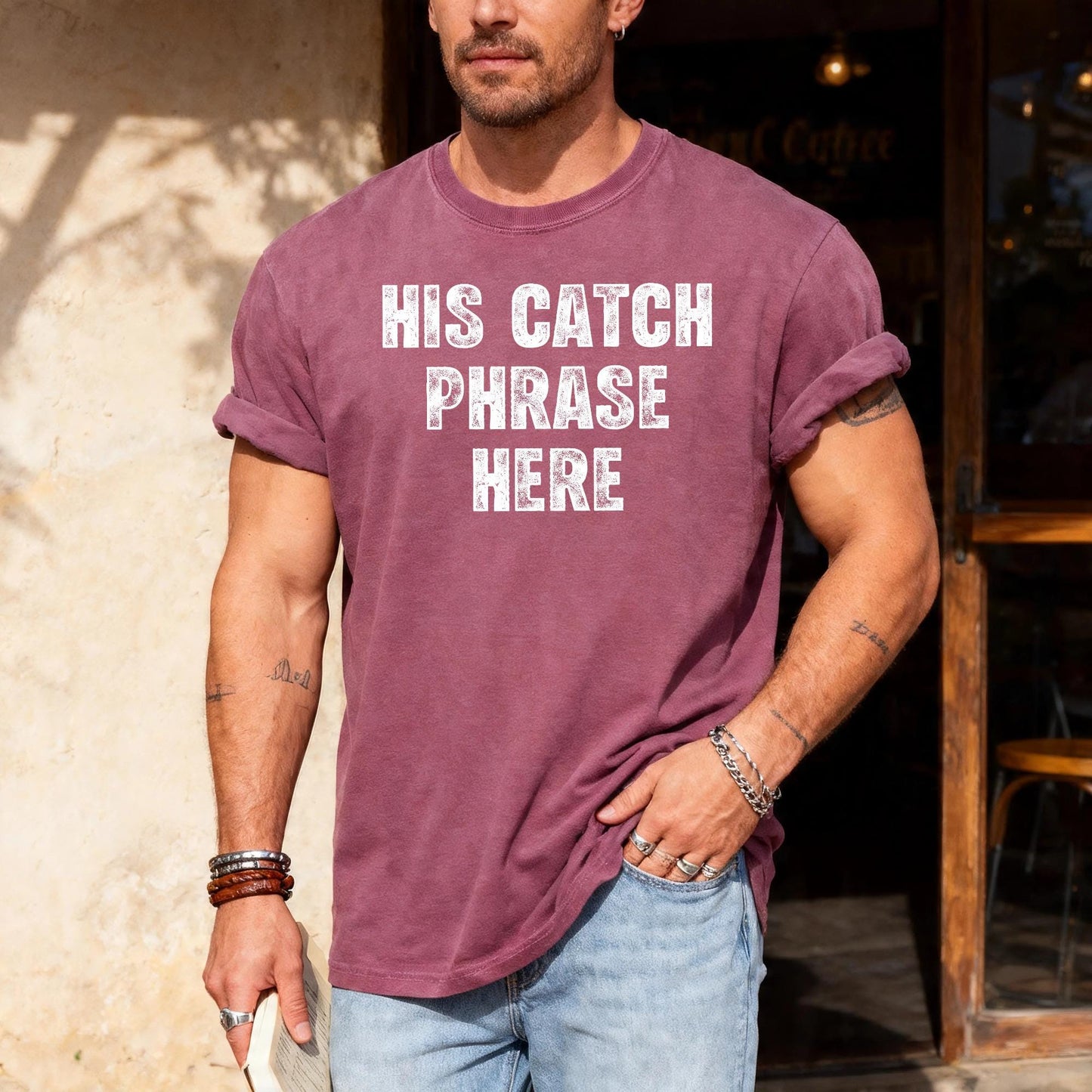 His Catch Phrase Here Shirt, Iconic Father Birthday Tee