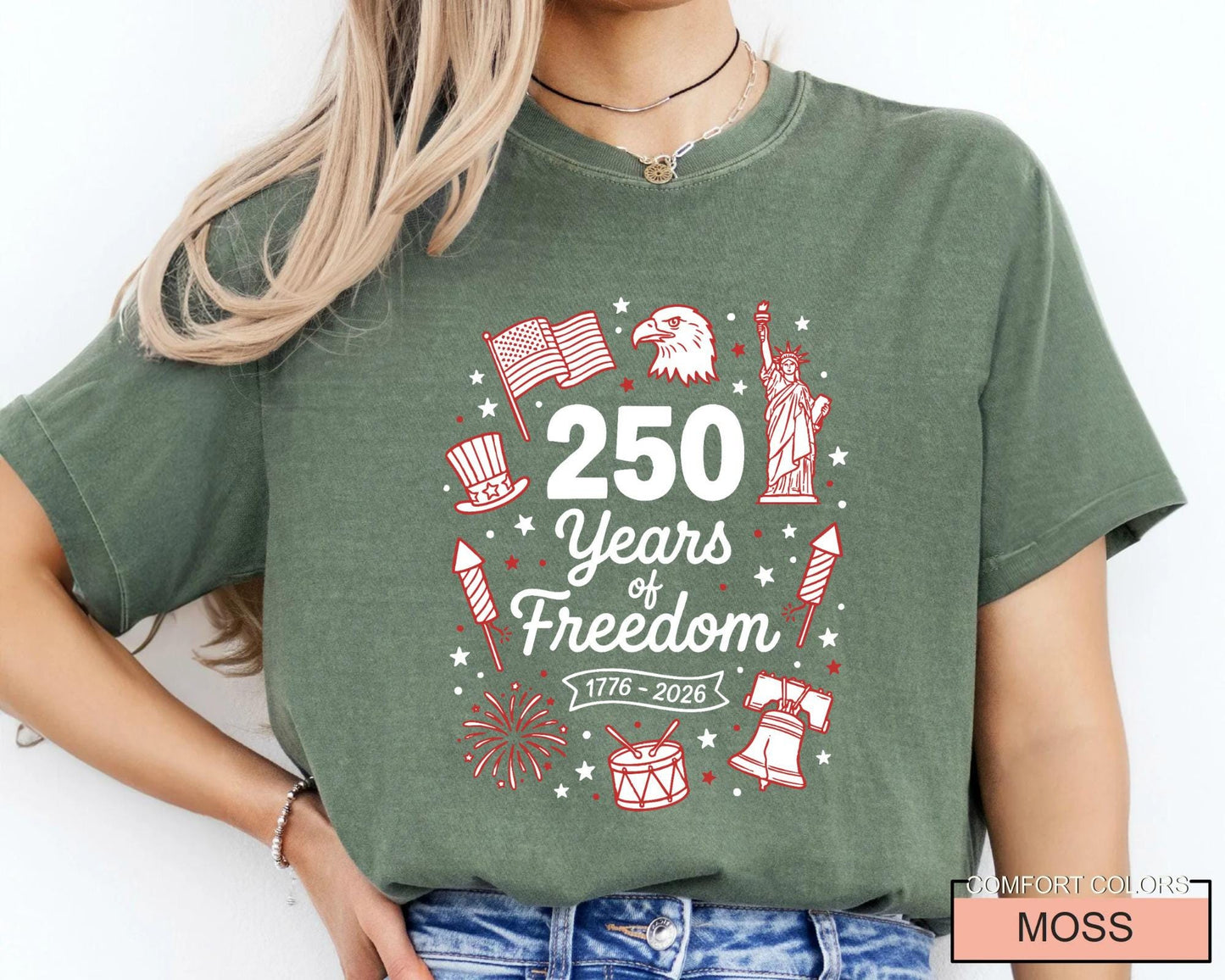 250 Years Freedom Firework 1776-2026 Shirt, Historical Anniversary Tee