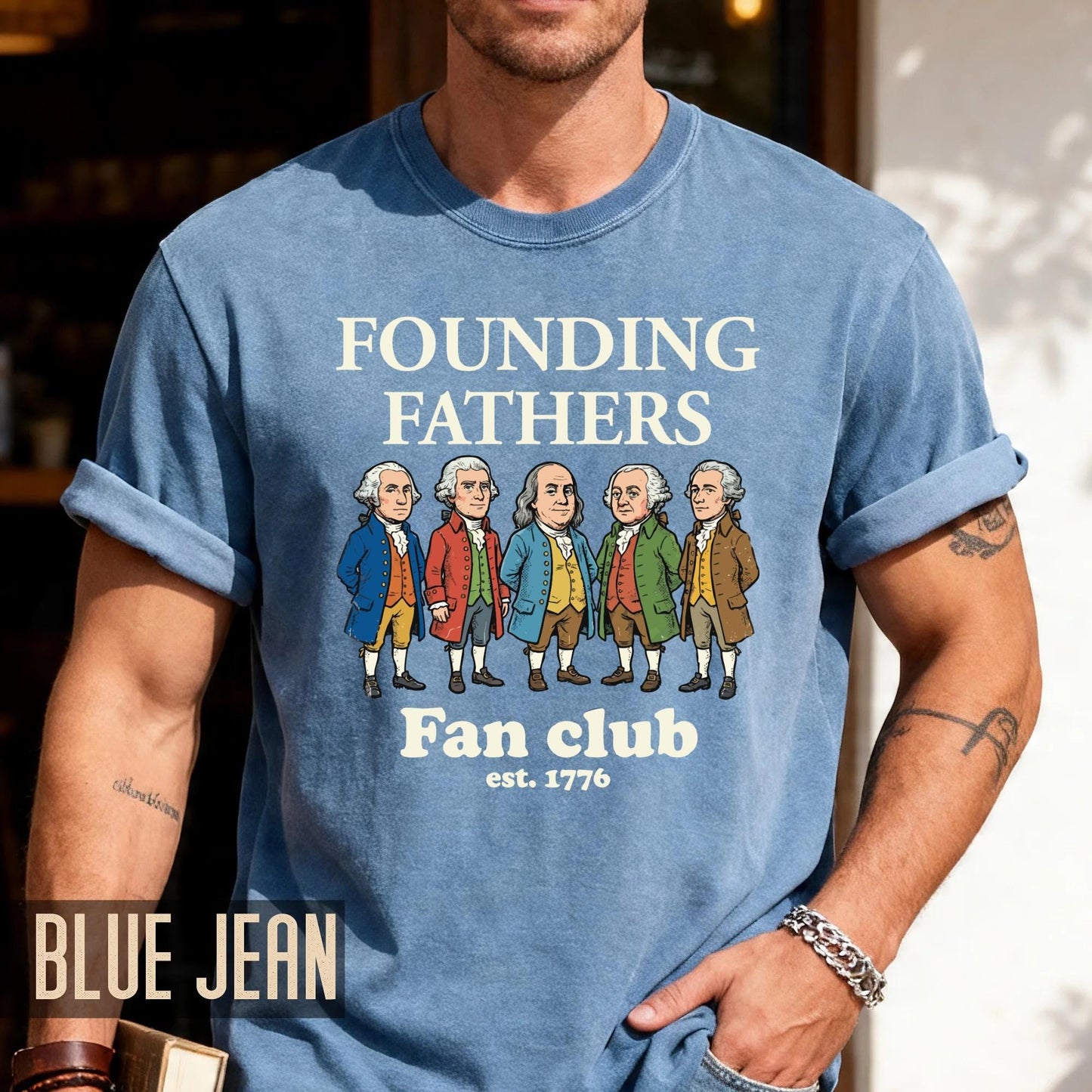 Funny Founding Fathers Fan Club Shirt, Retro American Revolution Leaders Tee