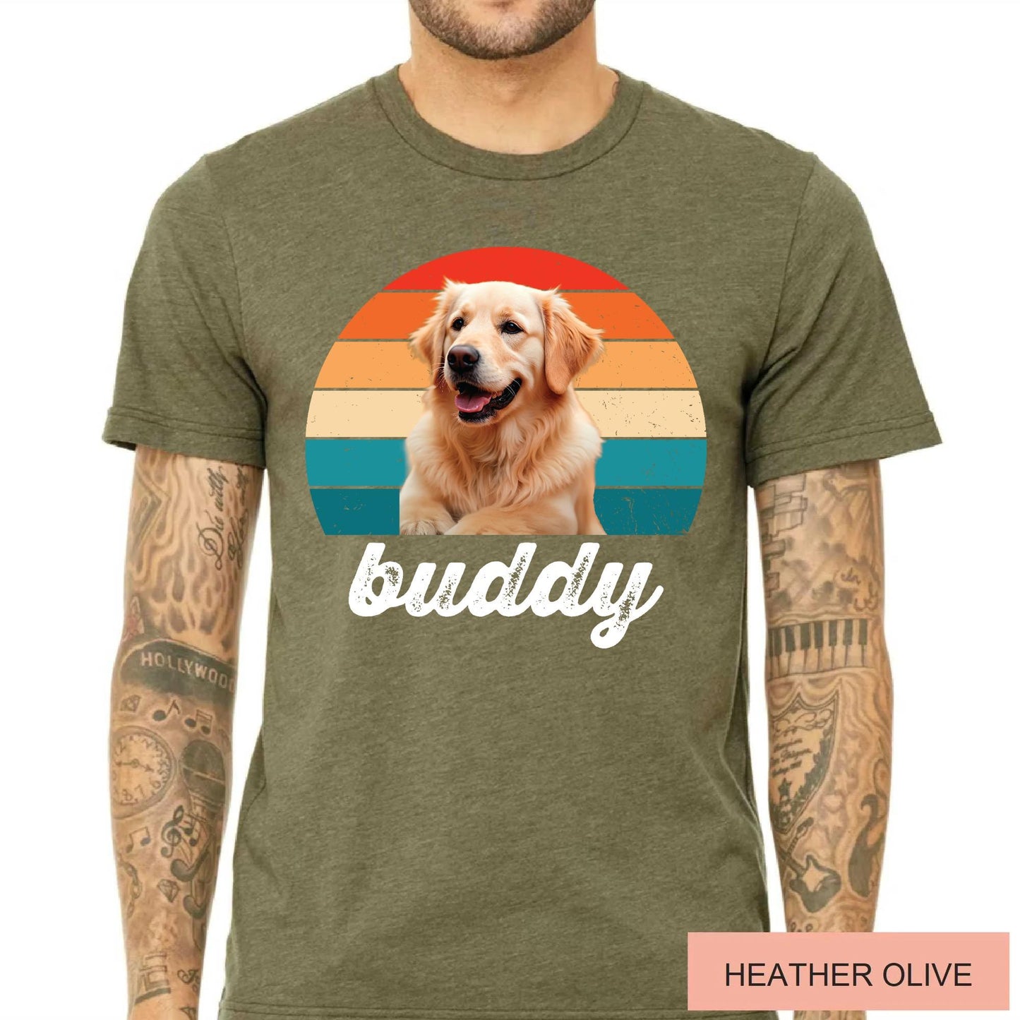 Custom Dog Photo Shirt, Vintage Style Pet Memorial Gift