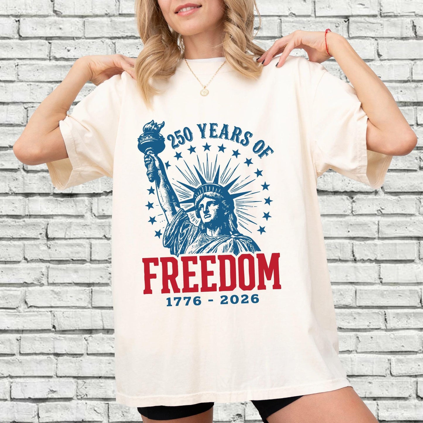 Statue of Liberty 250 Years of Freedom Shirt, Patriotic Semiquincentennial Torch Tee