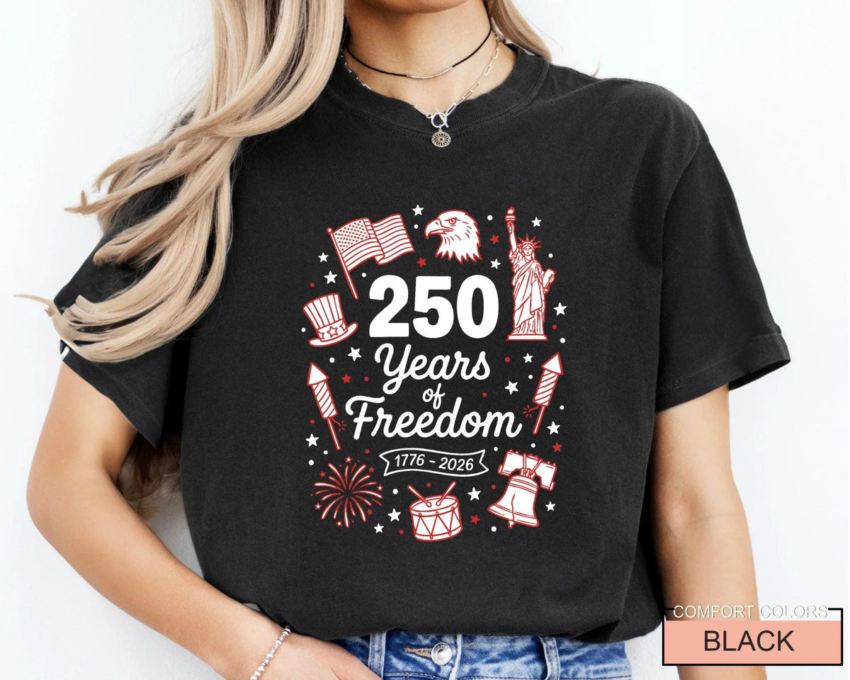 250 Years Freedom Firework 1776-2026 Shirt, Historical Anniversary Tee