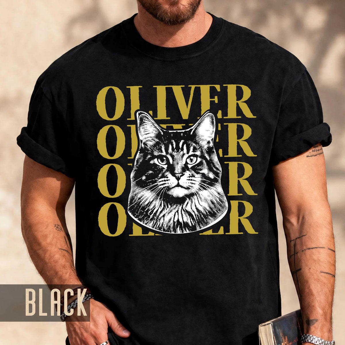 Custom Cat Portrait Shirt, Pet Photo Graphic Tee