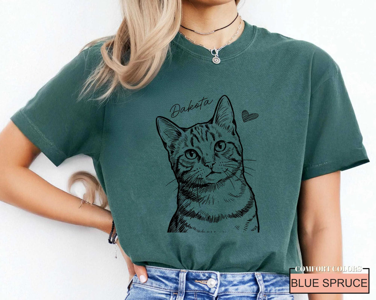 Custom Cat Photo Shirt, Personalized Pet Picture Tee
