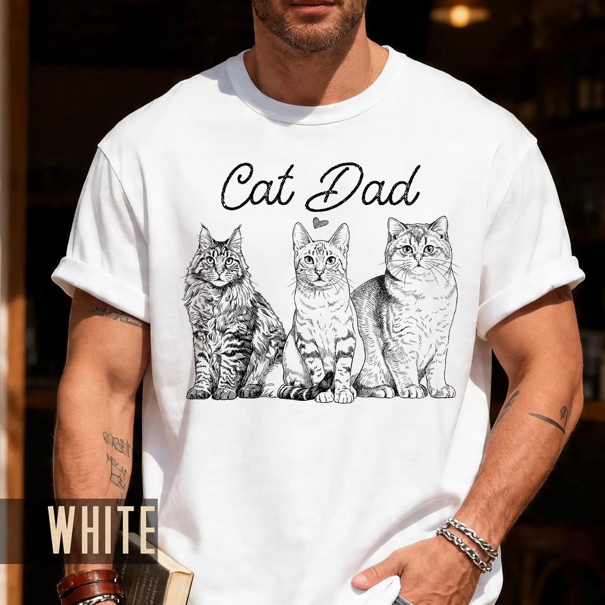 Custom Cat Dad Photo Shirt, Personalized Pets Picture Tee
