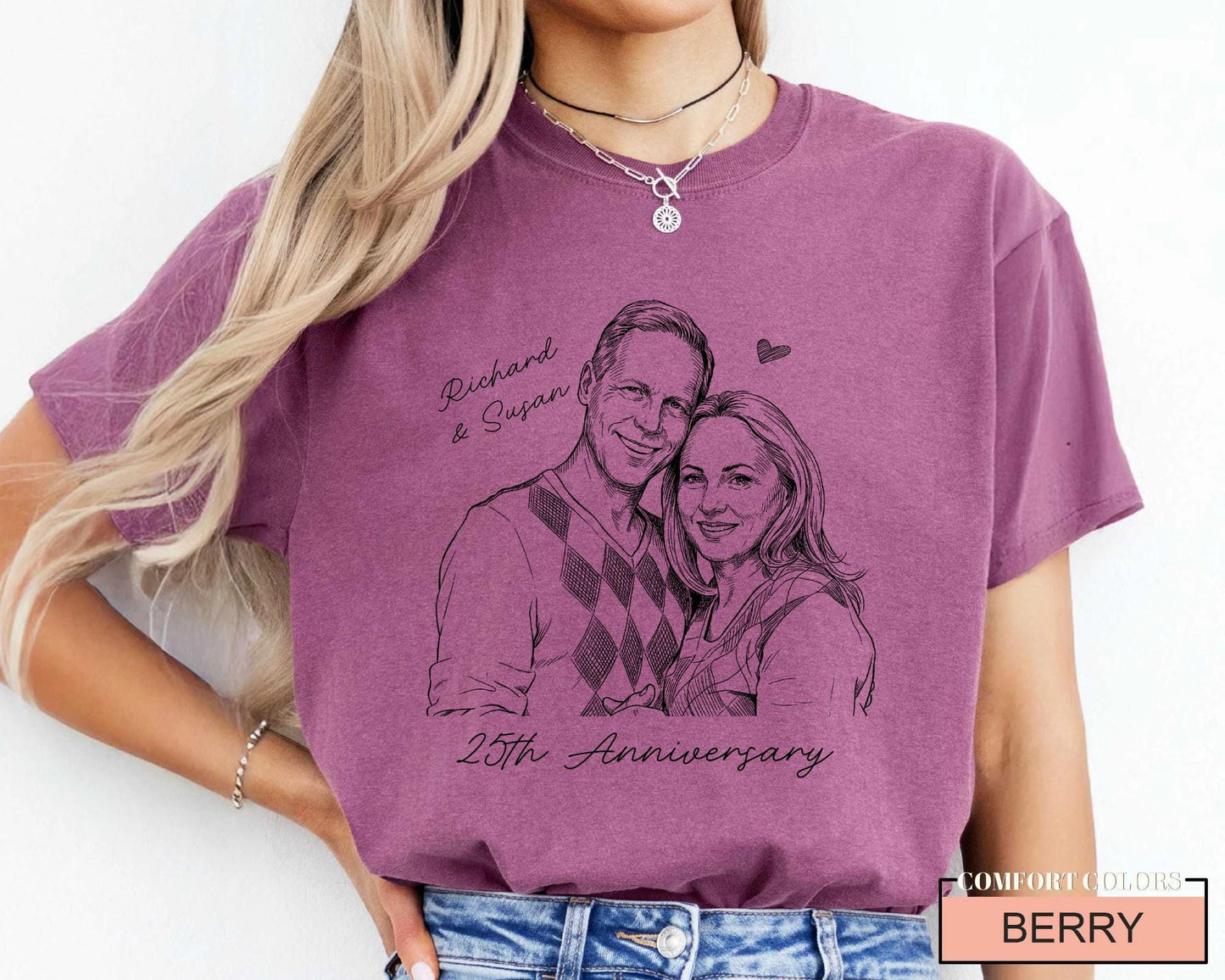 Custom Parents Photo Shirt for Wedding Anniversary, Husband Wife Picture Tee