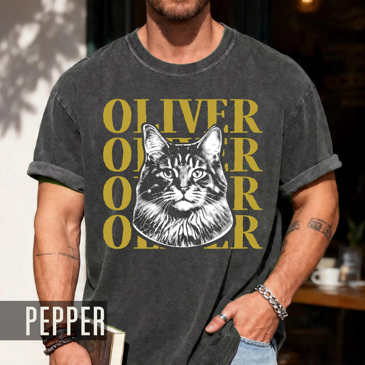 Custom Cat Portrait Shirt, Pet Photo Graphic Tee