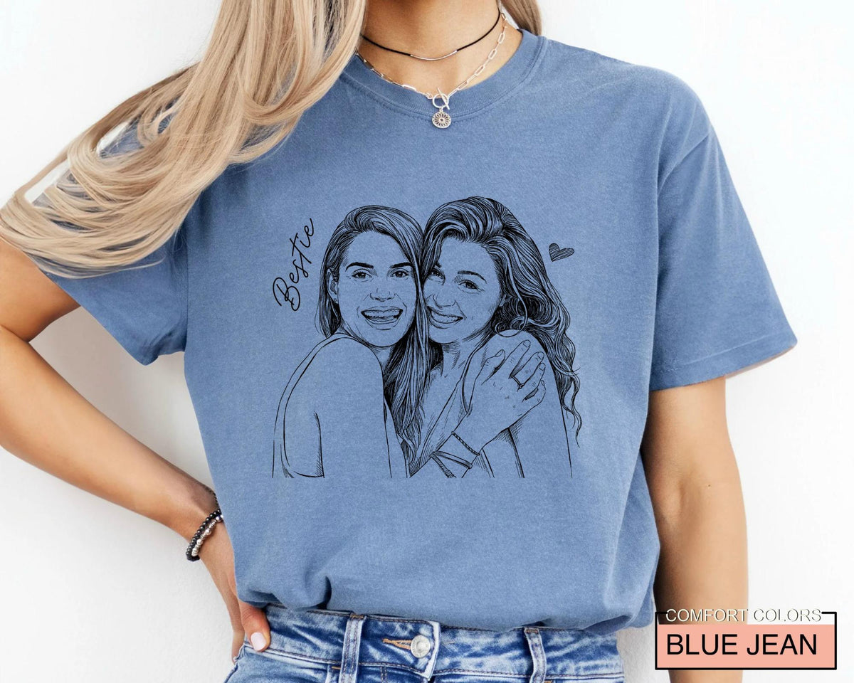 Personalized Besties Photo Shirt, Custom Best Friend Picture Tee