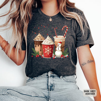 Christmas Hot Cocoa Shirt Xmas Coffee Shirt Christmas Party Shirt  Hot Chocolate Crew Shirt Retro Christmas Shirt