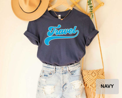 Travel Shirt Adventurer Gift Vacation Shirt Traveler T-Shirt Let's Travel Family Trip Travel Addict Shirt