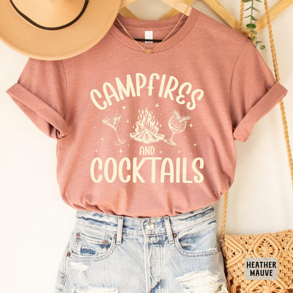 Funny Camping Shirt Campfires And Cocktails Shirt Adventure Shirt Camp Lover Gift Summer Shirt