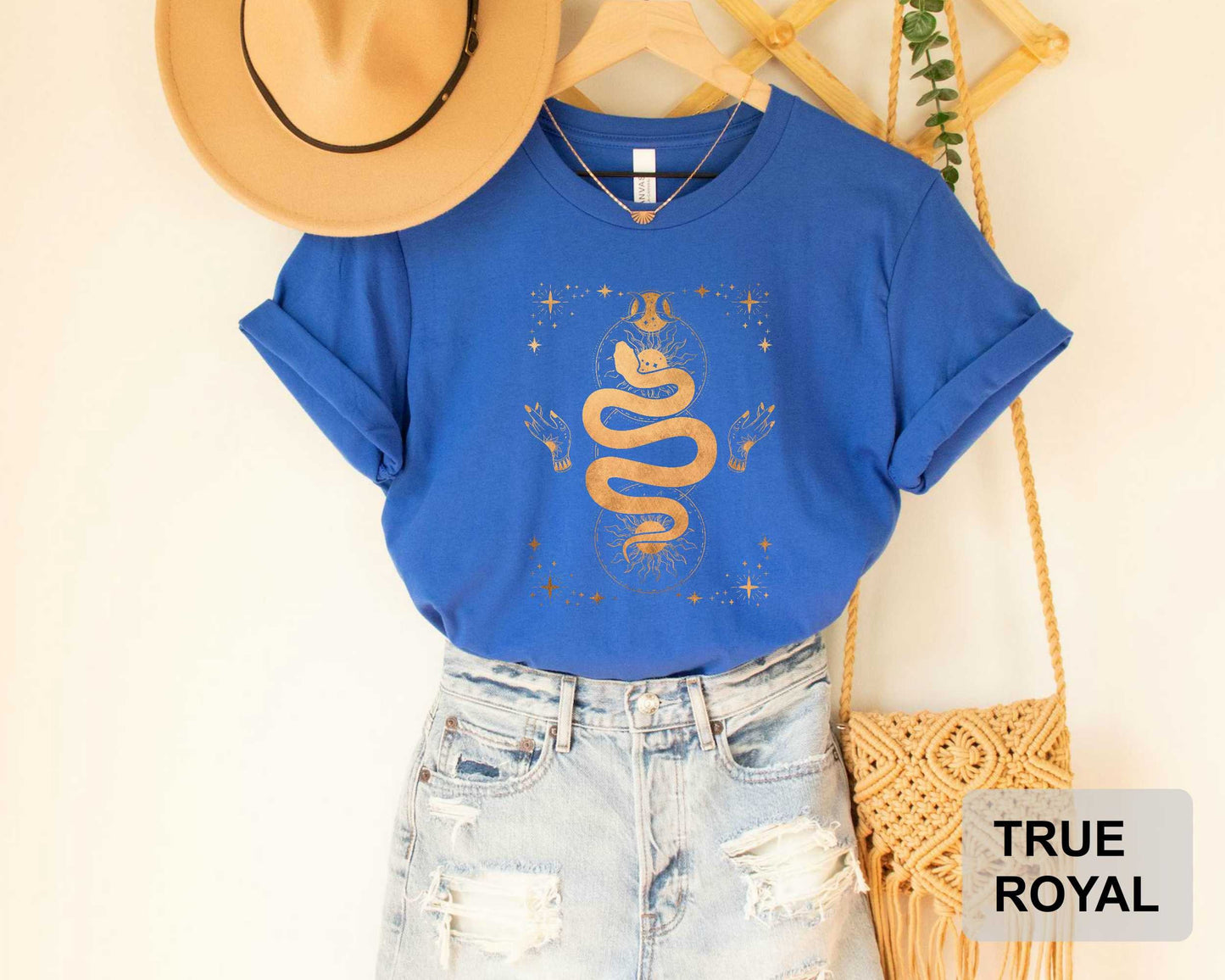 Mystical Moon Shirt Celestial Moon Phases Witch Gift Tarot Card Shirt Mystical Snake Spiritual Shirt