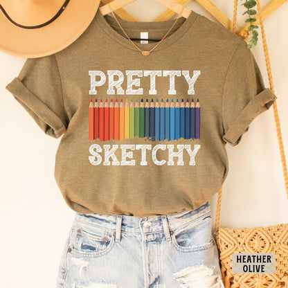 Art Teacher Shirt Sketchy Shirt Gift for Art Lover Sketching Shirt Artist Shirt