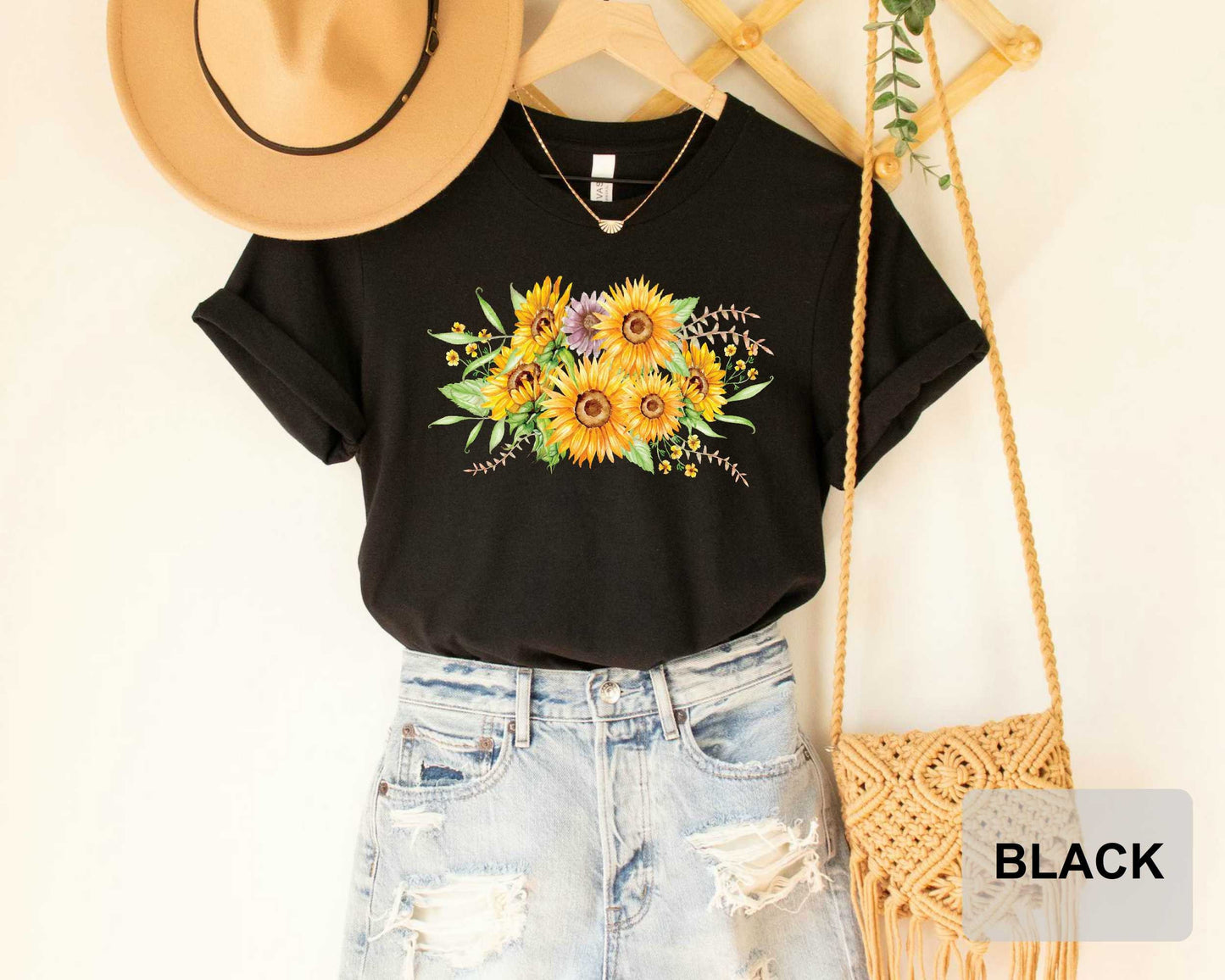 Sunflower Shirt Womens Fall Shirt Garden Flower Botanical Shirt Plant Lover Wildflower Shirt