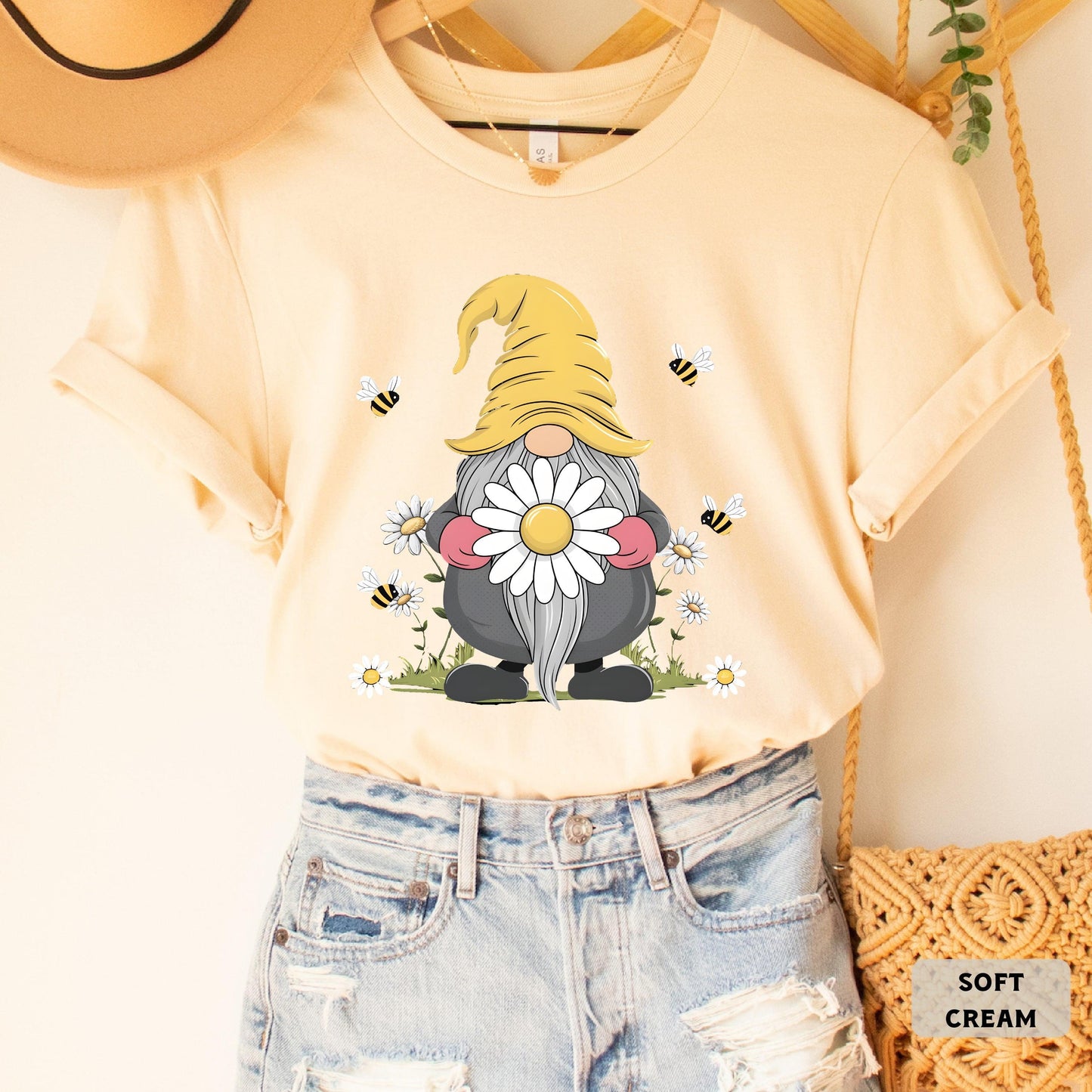 Gnome Daisy Shirt Floral Gnome Shirt Spring Shirt Women Summer Shirt Gnome Flower Shirt