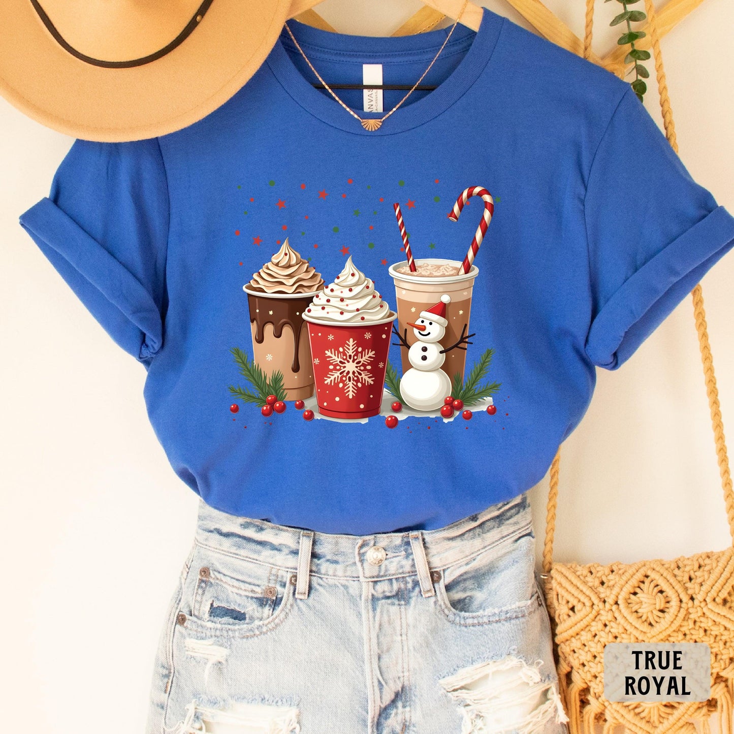 Christmas Hot Cocoa Shirt Xmas Coffee Shirt Christmas Party Shirt  Hot Chocolate Crew Shirt Retro Christmas Shirt