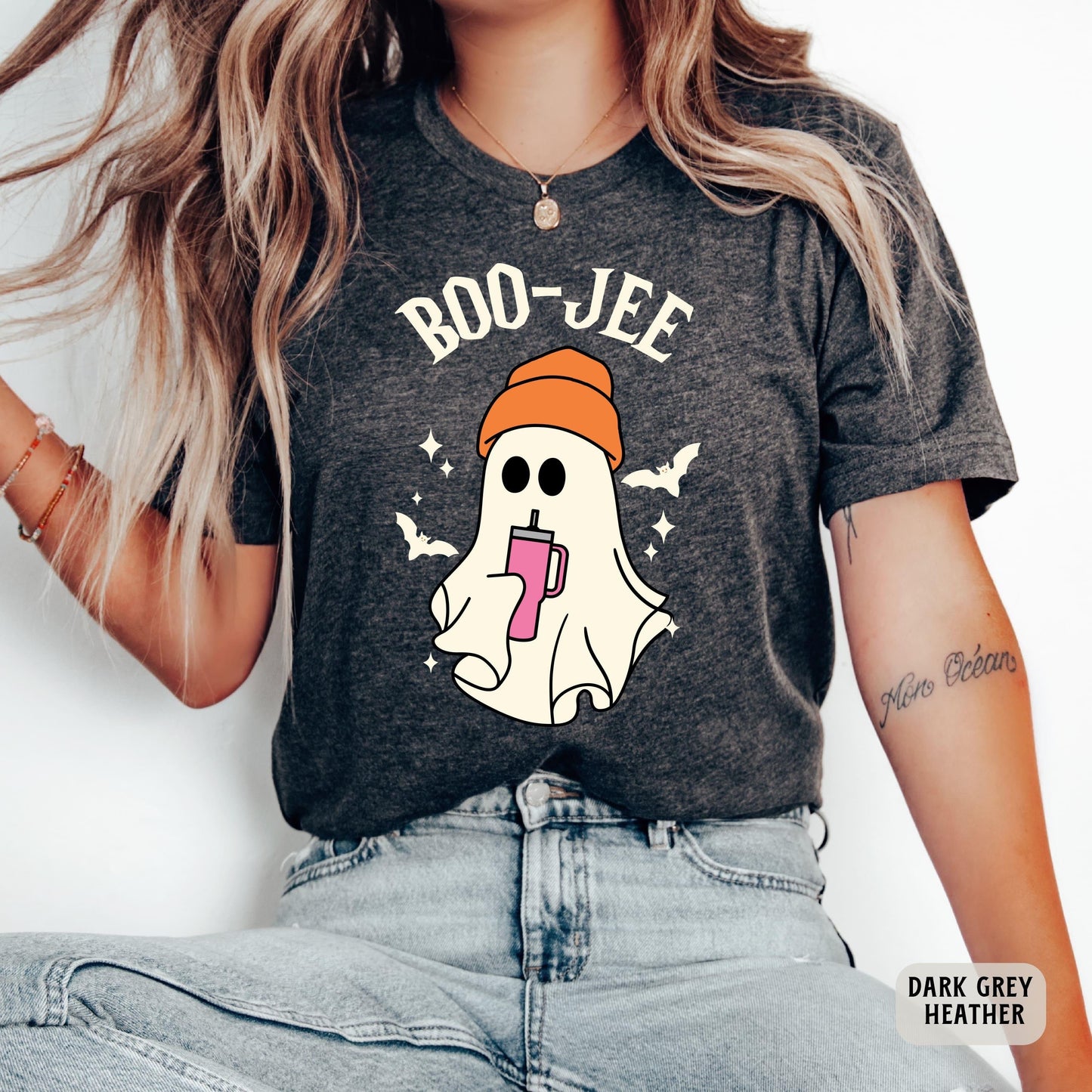 Boo Jee Shirt Halloween Ghost Shirt Spooky Vibes Shirt Women Halloween Gift Spooky Ghost Shirt