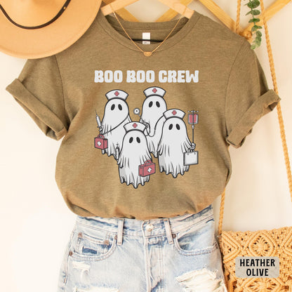 Halloween Nurse Shirt Boo Boo Crew Shirt Scary Vibes Shirt Nurse Fall Shirt Ghost Nurse Shirt