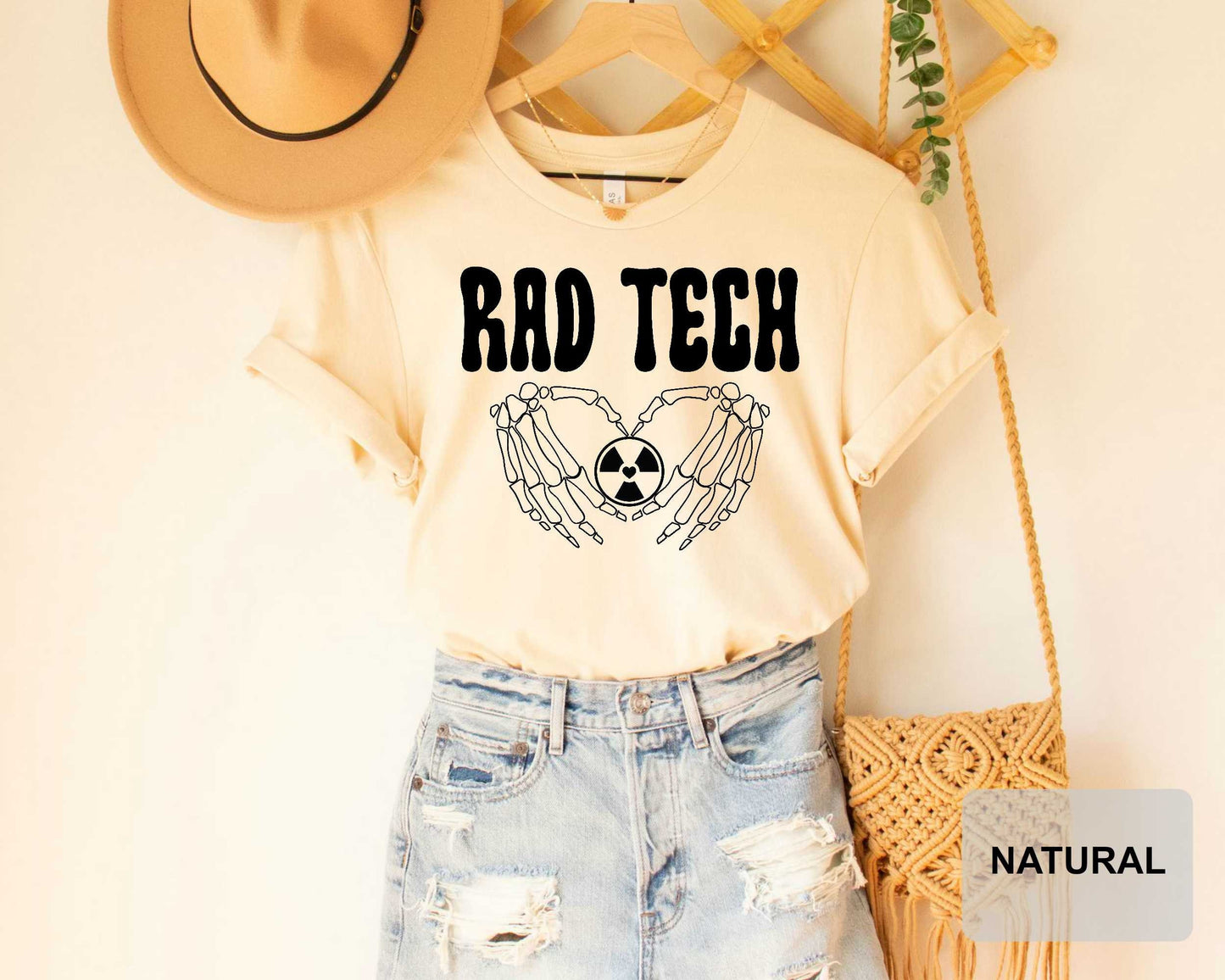 Rad Tech Shirt Radiology Technologist Graphic T-Shirt Xray Shirt Radiology Life Skeleton Hand Shaka Shirt