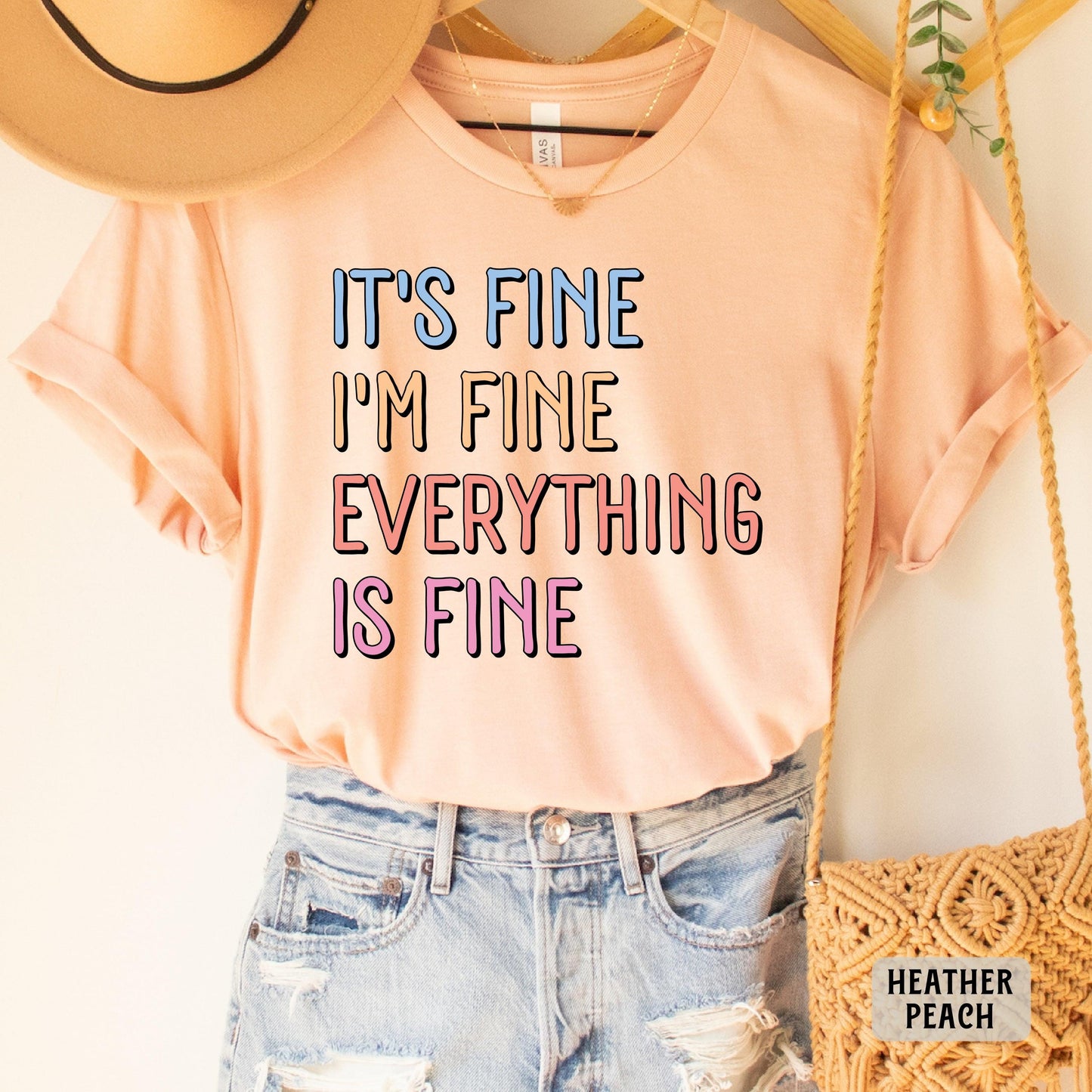 Motivational Shirt It's Fine I'm Fine Everything is Fine Shirt Introvert Shirt Positivity Shirt Mental Health Shirt