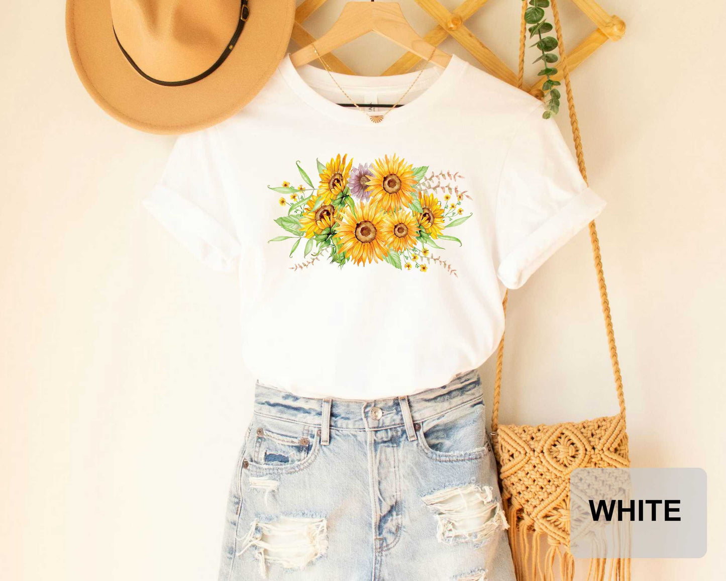 Sunflower Shirt Womens Fall Shirt Garden Flower Botanical Shirt Plant Lover Wildflower Shirt