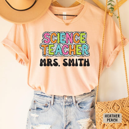 Custom Science Teacher Shirt Personalized Name Scientist Shirt Women Science Lover Shirt