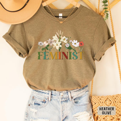 Floral Feminist Shirt Women Rights Shirt Feminist Gift Pro Choice Shirt Women Empowerment Shirt