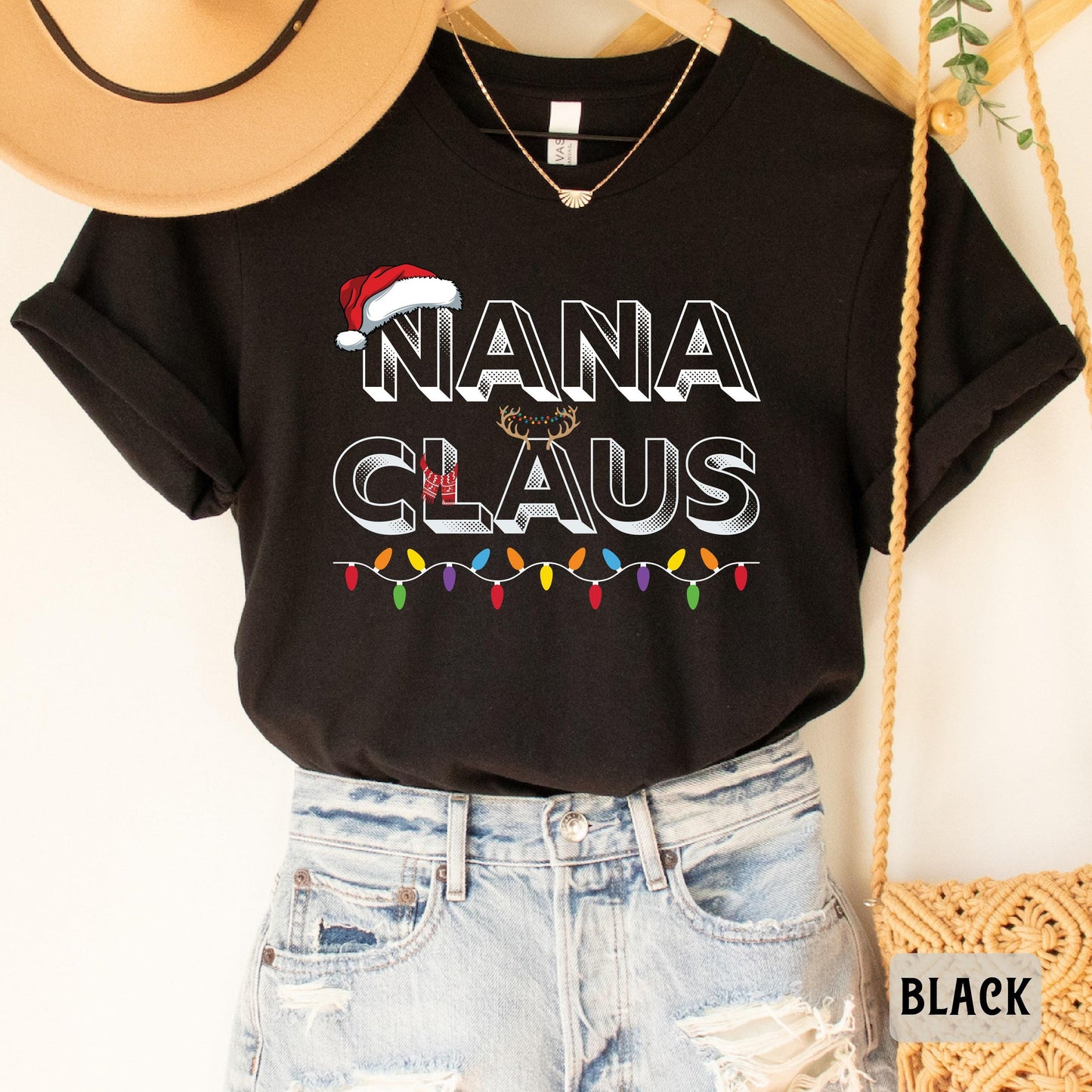 Nana Claus Christmas Shirt Family Claus Shirt Grandma Xmas Gift Grandmother Holiday Shirt