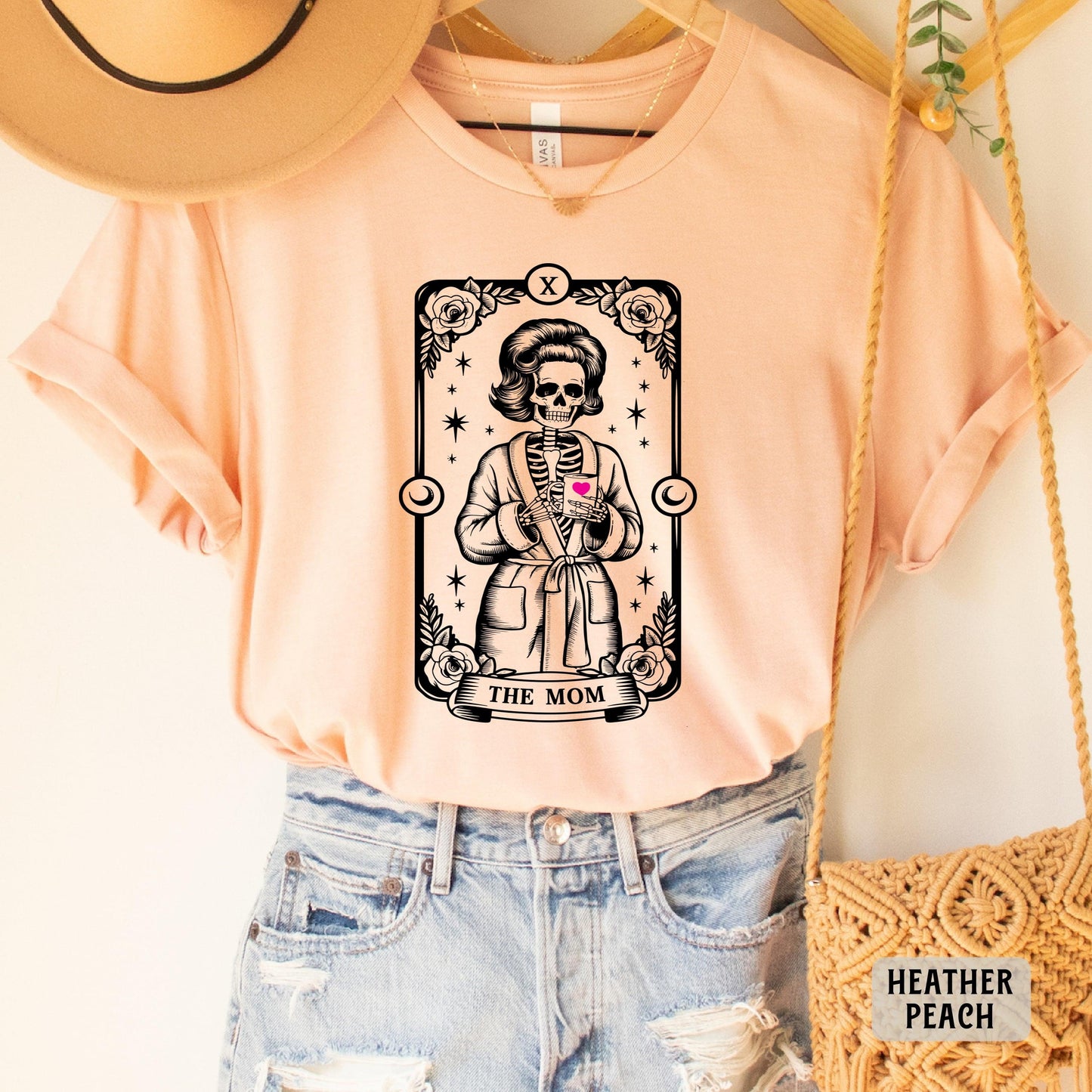 The Mom Tarot Card Shirt Skeleton Mom Shirt Motherhood Shirt Witchy Vibes Celestial Mama Shirt Halloween Gift For Mom