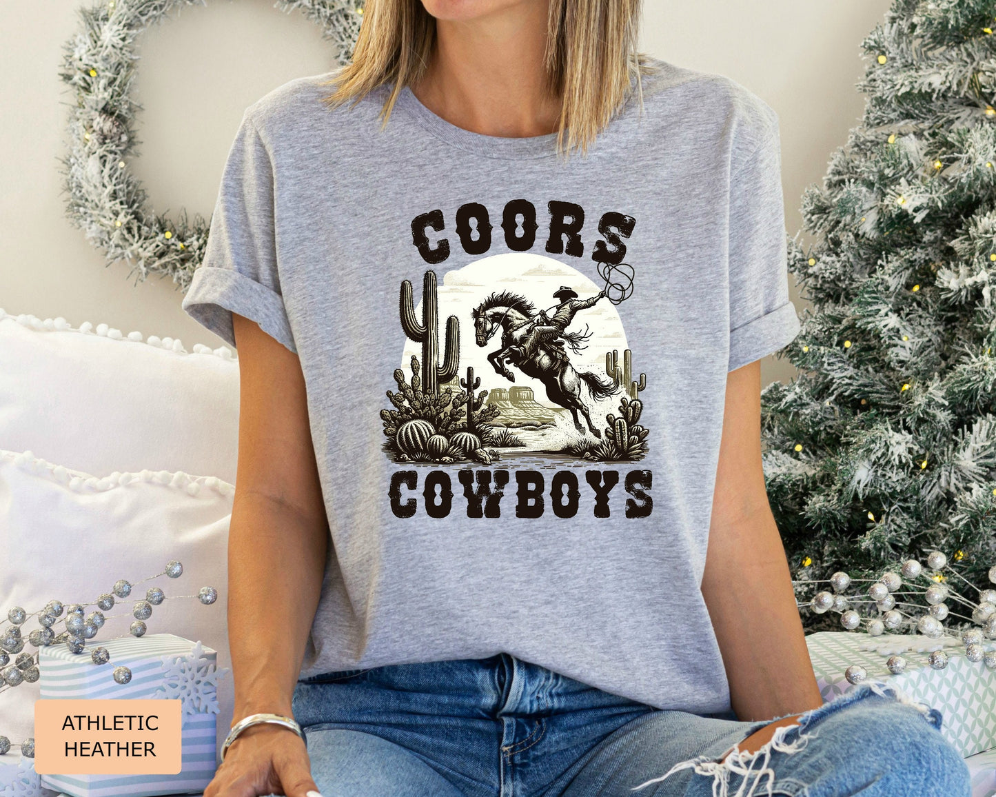 Coors Cowboy Shirt Rodeo Shirt Vintage Western Graphic Shirt Retro Style Cowboy Shirt