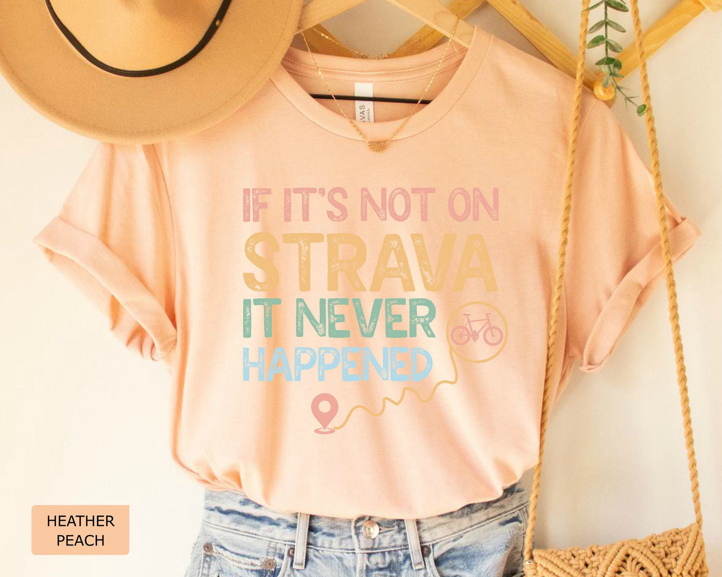 Biker Shirt If It's Not On Strava It Never Happened Shirt Outdoor Shirt Cycling Shirt Ride A Bike Shirt