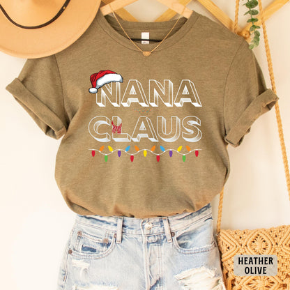 Nana Claus Christmas Shirt Family Claus Shirt Grandma Xmas Gift Grandmother Holiday Shirt