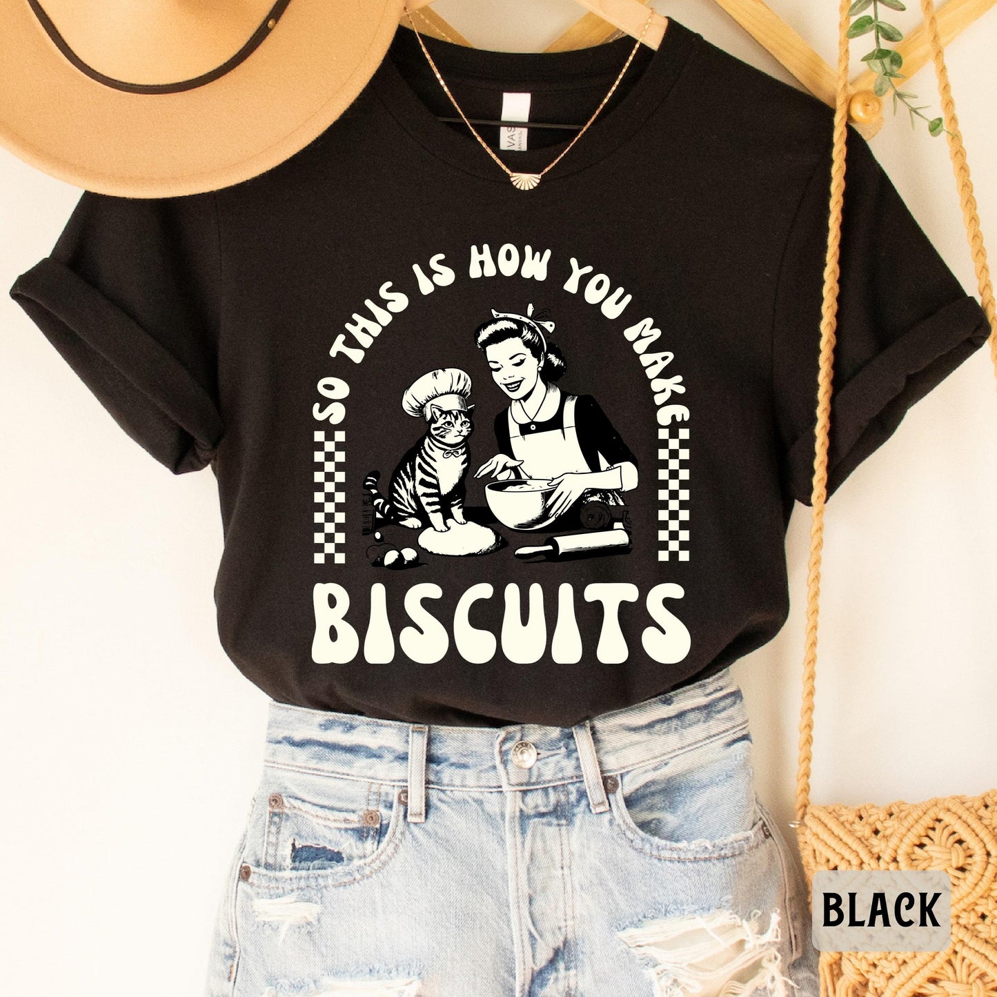 Vintage Baking Shirt So This Is How You Make Biscuits Shirt Funny Cat Lover Shirt Biscuits Shirt Baker Mom Shirt