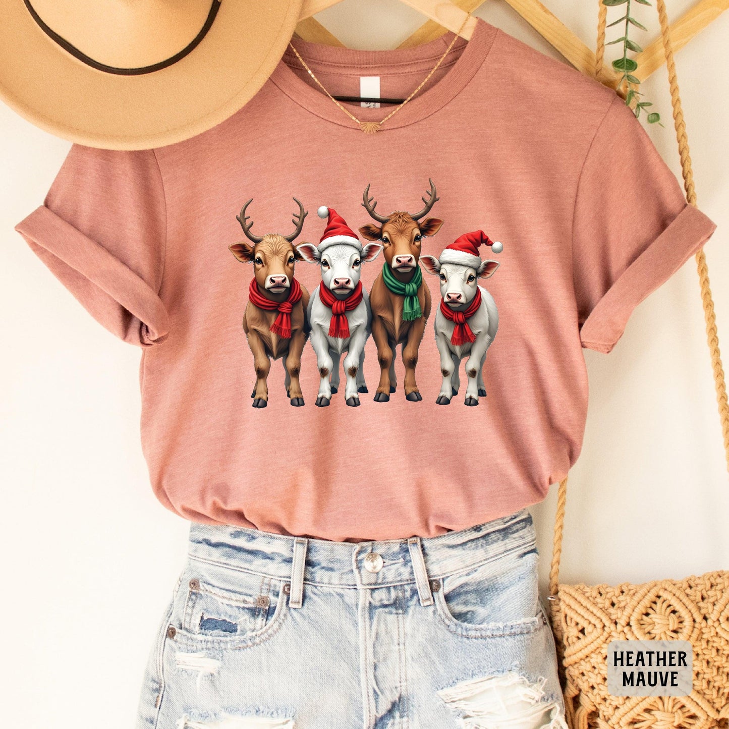 Funny Christmas Cows Shirt Cow Santa Shirt Christmas Family Shirt Western Xmas Gift Cow Lover Farmer Shirt