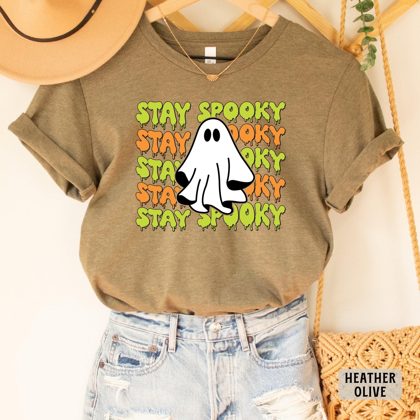 Stay Spooky Shirt Womens Halloween Shirt Cute Ghost Shirt Spooky Season Shirt Fall Shirt