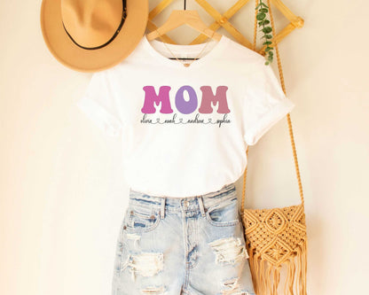 Mom Shirt With Kids Names Custom Mom Shirt Mother's Day Shirt Custom Kids Name Shirt