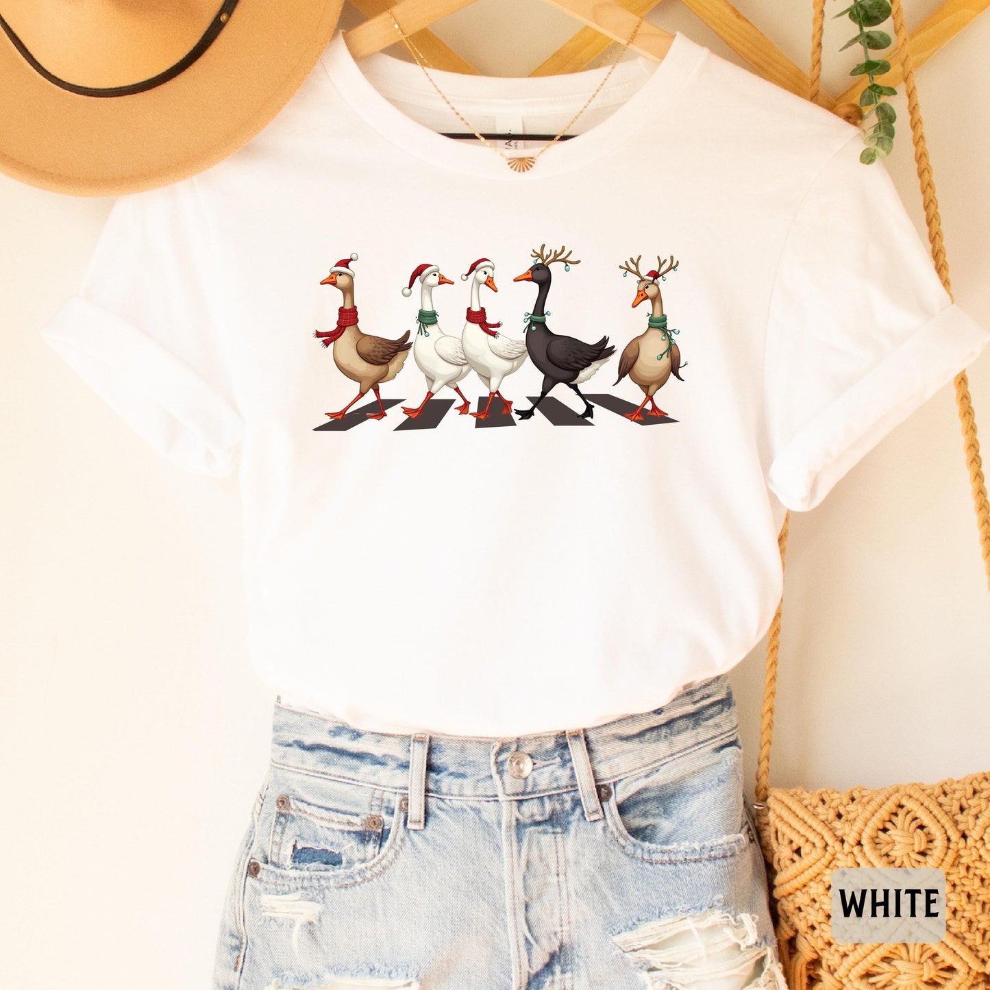 Xmas Ducks Shirt Duck Lover Gift Christmas Lights Shirt Duck Christmas Shirt Women Farmer Shirt for Holiday