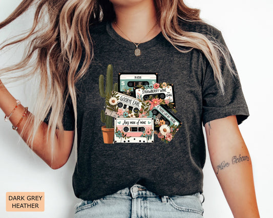 Country Music Cassettes Shirt Western 90s Vintage Music Shirt Cowgirl Shirt Vintage Inspired Concert Shirt