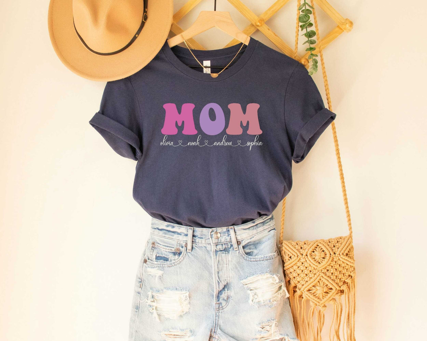 Mom Shirt With Kids Names Custom Mom Shirt Mother's Day Shirt Custom Kids Name Shirt