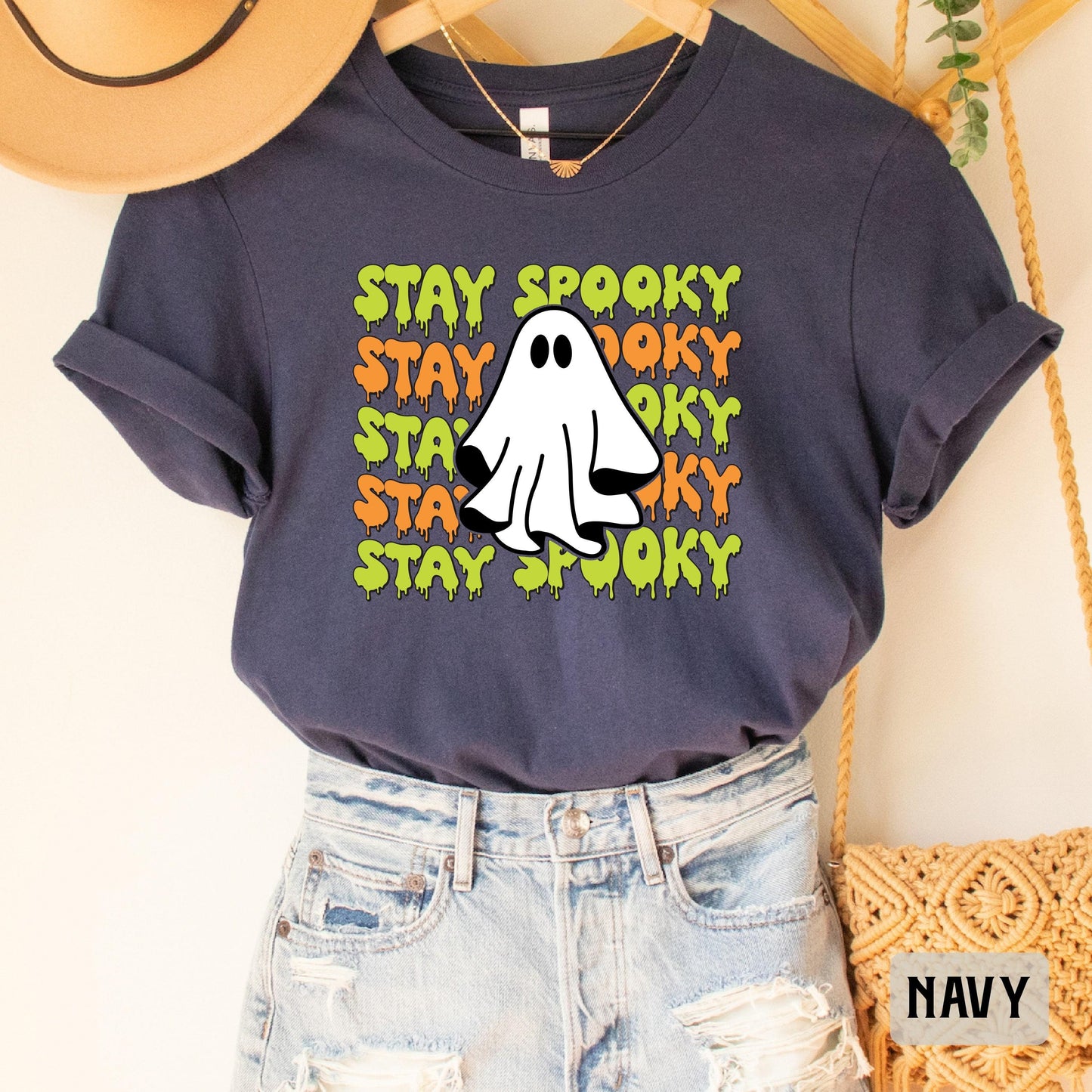 Stay Spooky Shirt Womens Halloween Shirt Cute Ghost Shirt Spooky Season Shirt Fall Shirt