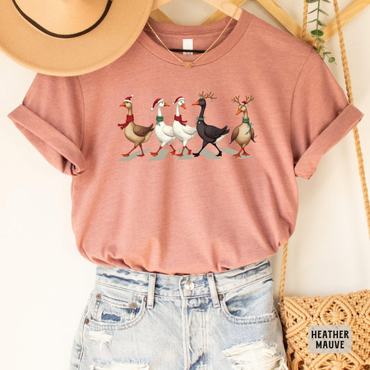 Xmas Ducks Shirt Duck Lover Gift Christmas Lights Shirt Duck Christmas Shirt Women Farmer Shirt for Holiday