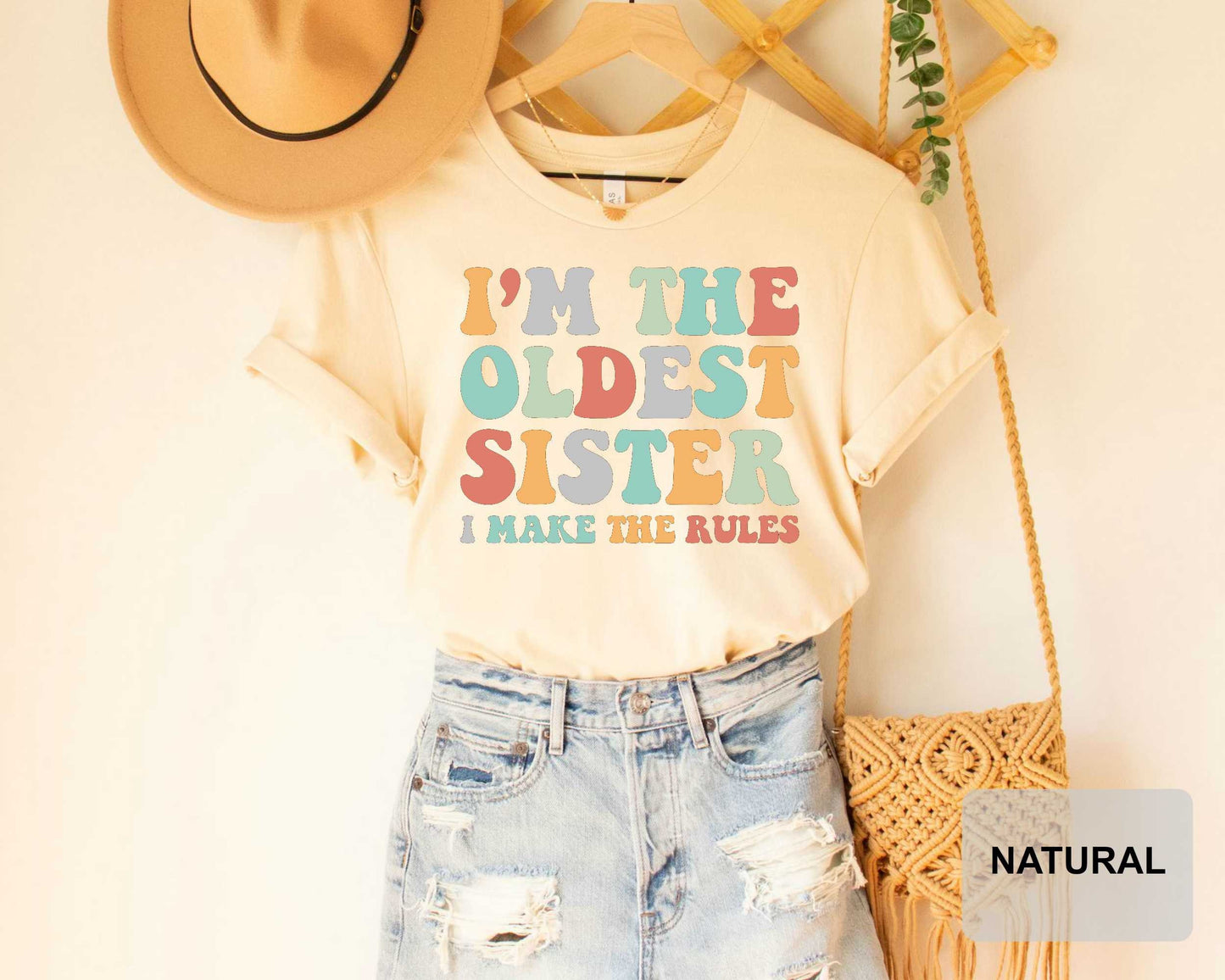 Funny Sibling Shirt I'm The Oldest Sister I Make the Rules Shirt Funny Family Shirt Oldest TShirt