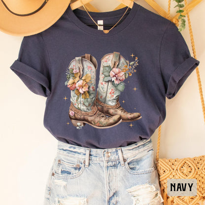 Cowgirl Boots Shirt Country Shirt Western Boots Shirt Country Concert Shirt Rodeo Shirt