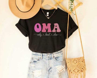OMA T Shirt for Grandma  Custom Oma with Kids Names Shirt Gift For Oma