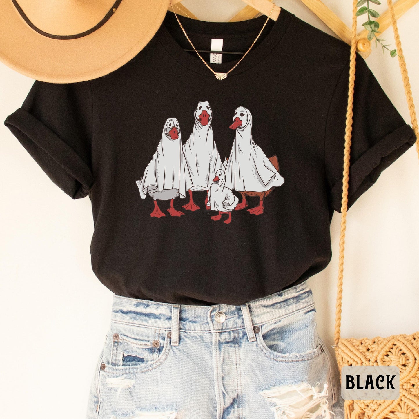 Halloween Ghost Ducks Shirt Spooky Season Shirt Funny Halloween Animals Shirt Duck Lover Gift Goose Shirt