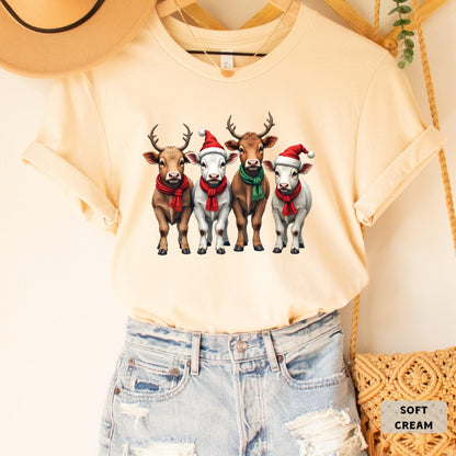 Funny Christmas Cows Shirt Cow Santa Shirt Christmas Family Shirt Western Xmas Gift Cow Lover Farmer Shirt